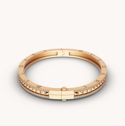 [Love Lucky]ZERO 1 SPIRAL UND PAVED DIAMOND GOLD ARMBAND