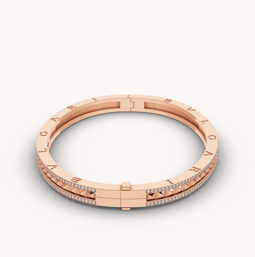 [Love Lucky]ZERO 1 Spiral- und Diamantarmband in Roségold