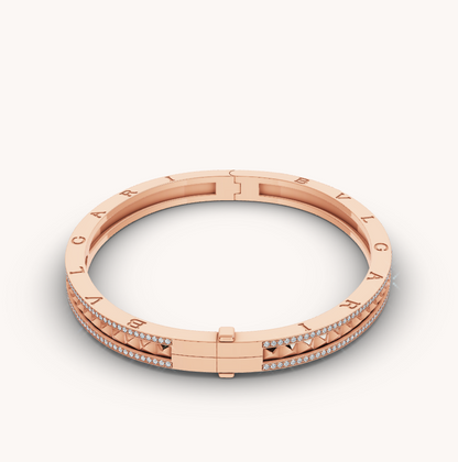 [Love Lucky]ZERO 1 Spiral- und Diamantarmband in Roségold