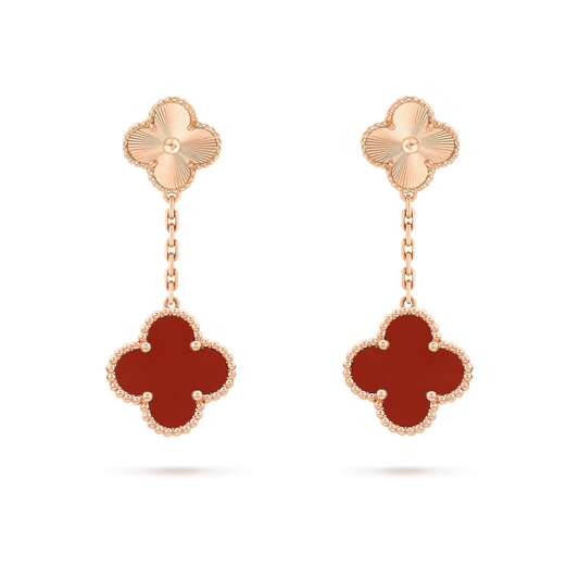 [Love Lucky]CLOVER 2 MOTIV LASER KARNEOL OHRRINGE