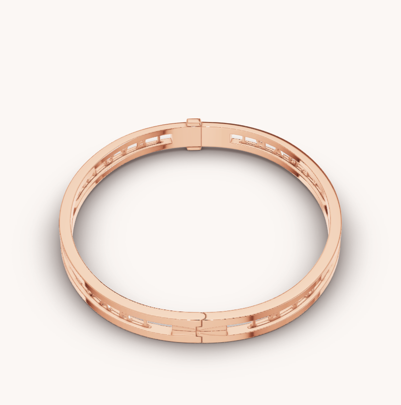 [Love Lucky]ZERO 1 SPIRAL LOGO ROSA GOLD ARMBAND