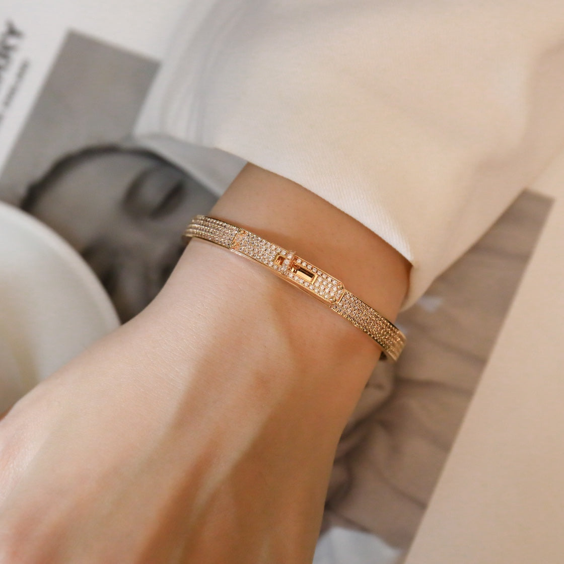 [Love Lucky]KELLY BRACELET DIAMOND PAVED