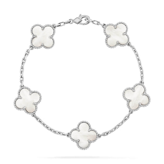 [Love Lucky]CLOVER SILVER MOP 5 MOTIF BRACELET