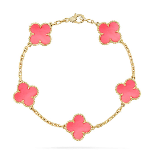 [Love Lucky]CLOVER 5 PINK MOP BRACELET