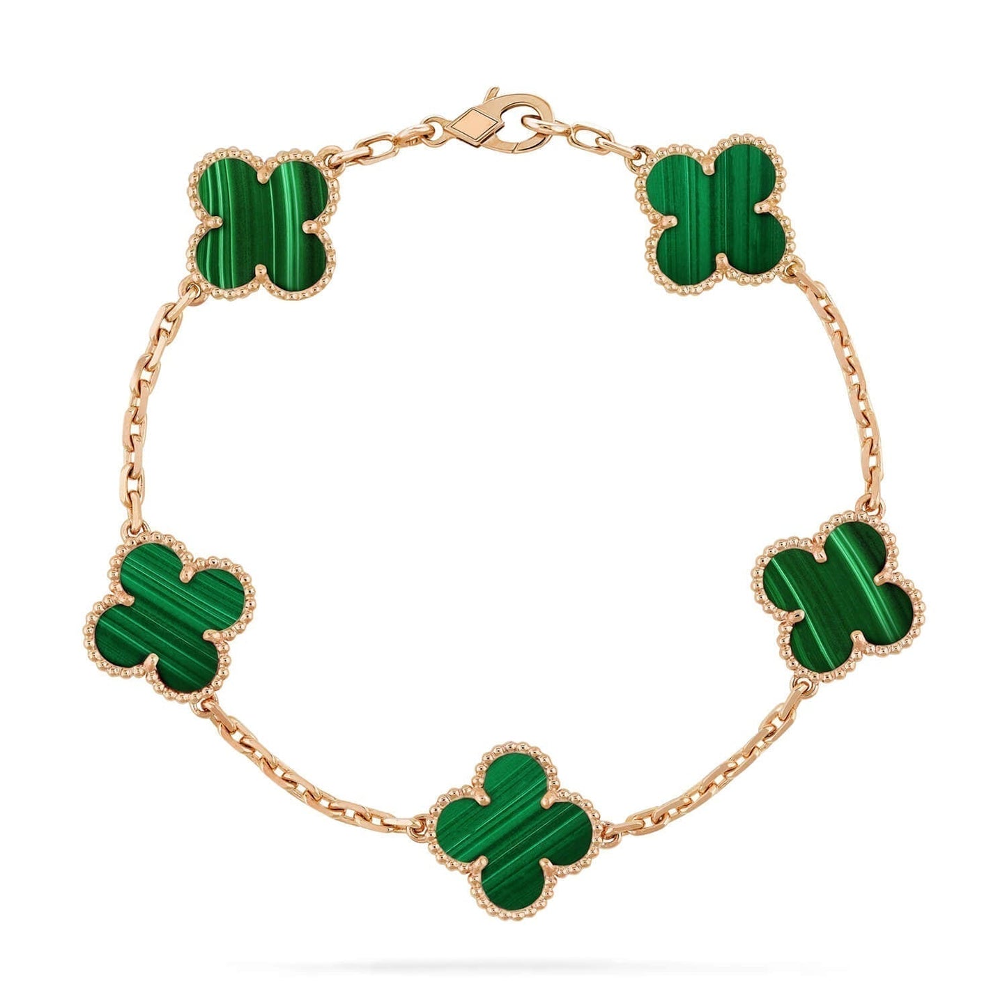 [Love Lucky]CLOVER 5 MOTIFS MALACHIT ARMBAND 