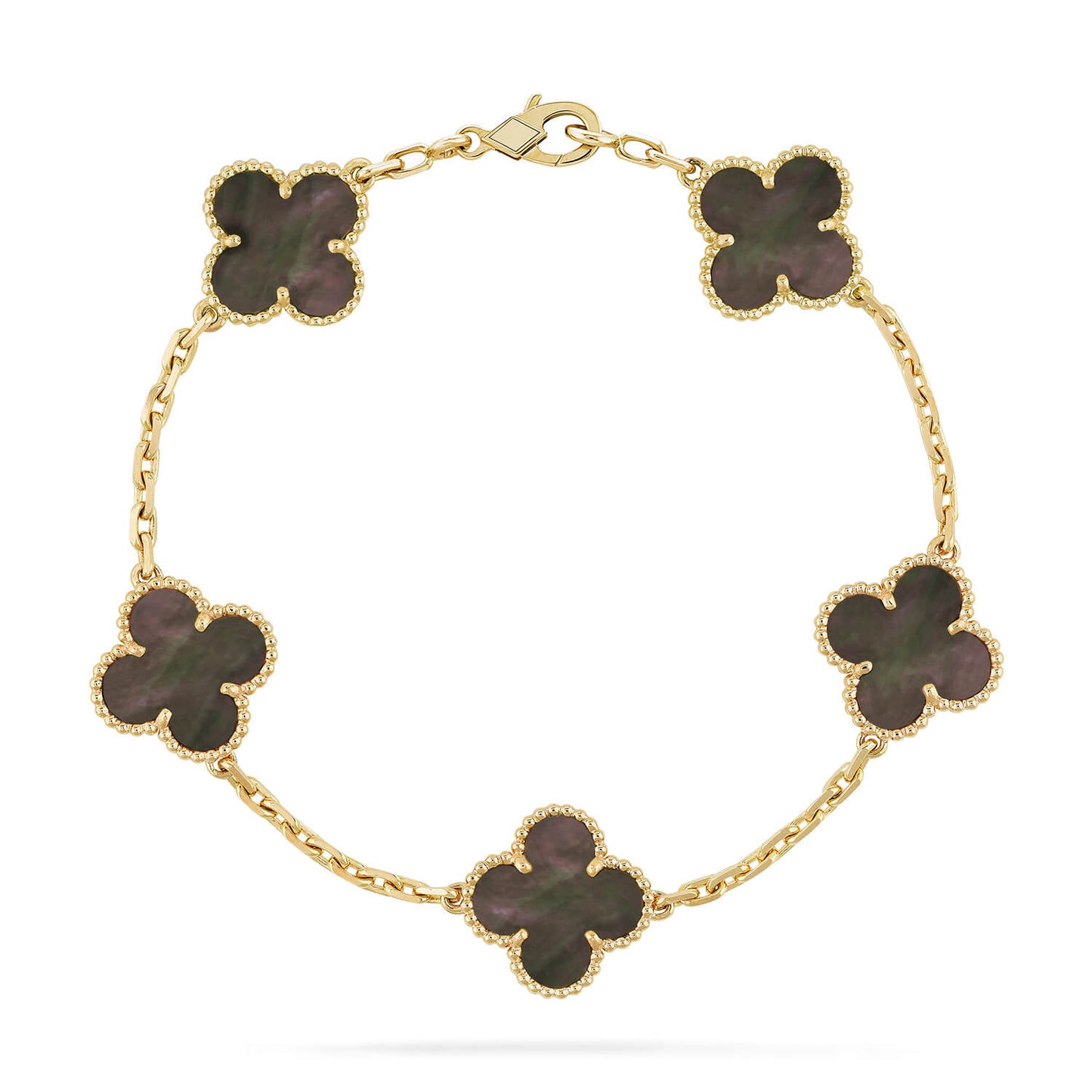 [Love Lucky]CLOVER 5 MOTIV GRAU MOP ARMBAND