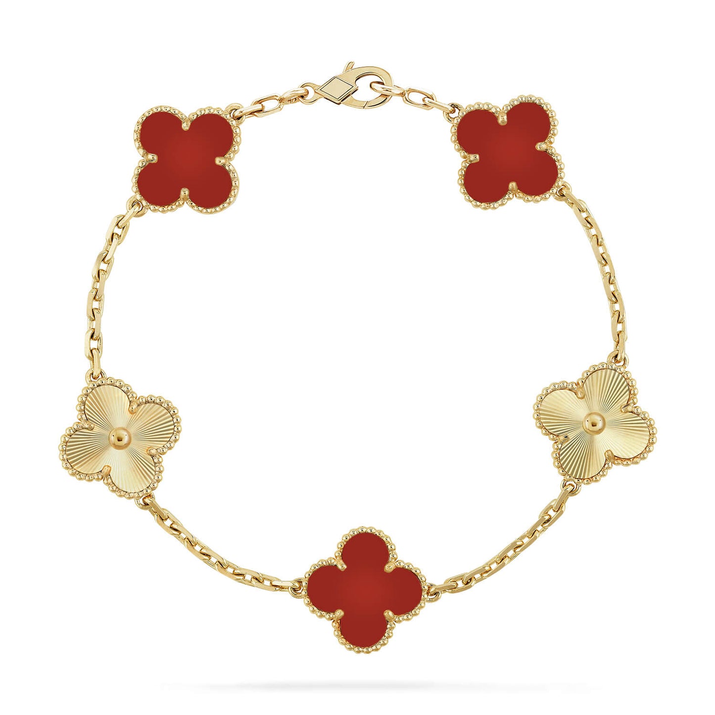 [Love Lucky]CLOVER 5 MOTIVE KARNEOL GOLDARMBAND 