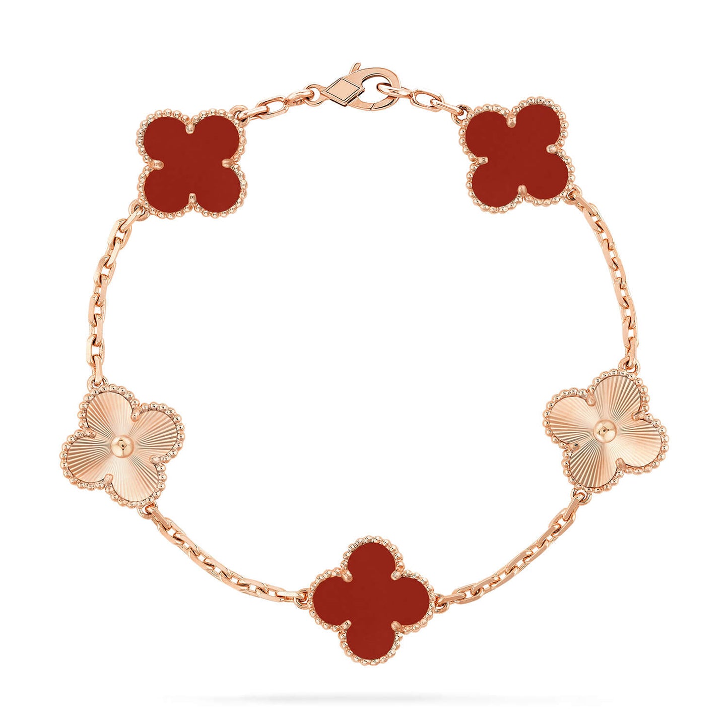 [Love Lucky]CLOVER 5 MOTIVE KARNEOL GOLDARMBAND 