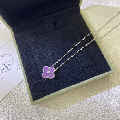 [Love Lucky]CLOVER 15MM DIAMANT WEISSE FRITILLARIA HALSKETTE