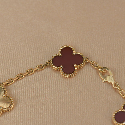 [Love Lucky]CLOVER 5 MOTIVE KARNEOL GOLDARMBAND 