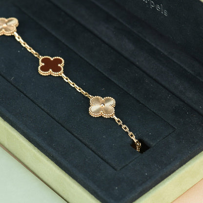 [Love Lucky]CLOVER 5 MOTIVE KARNEOL GOLDARMBAND 