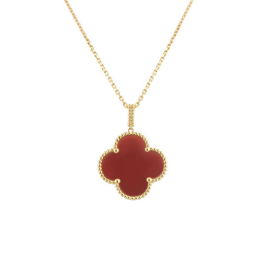 [Love Lucky]CLOVER 25MM HALSKETTE GOLD KARNEOL