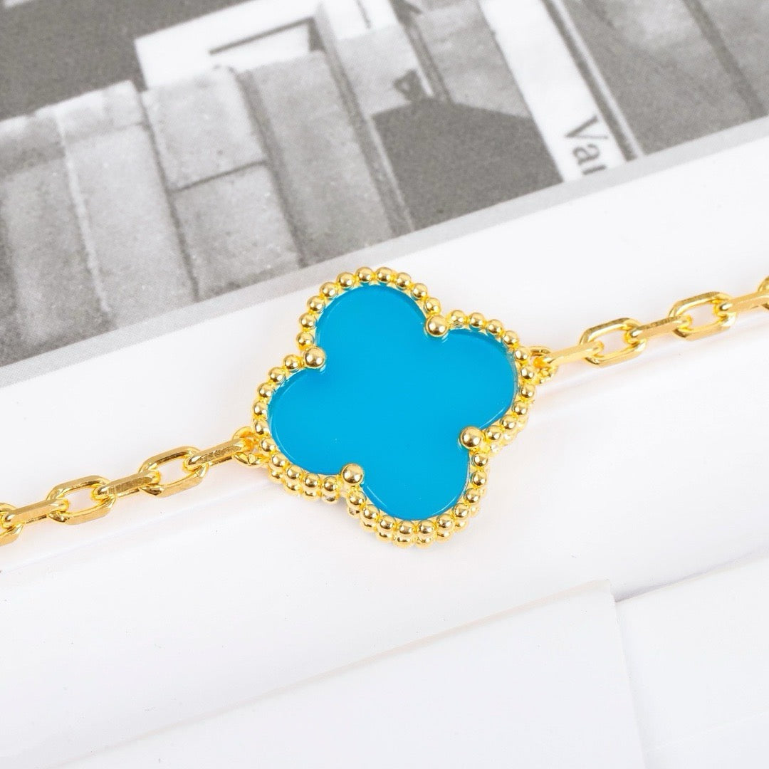 [Love Lucky]CLOVER 5 MOTIVE TÜRKIS ARMBAND