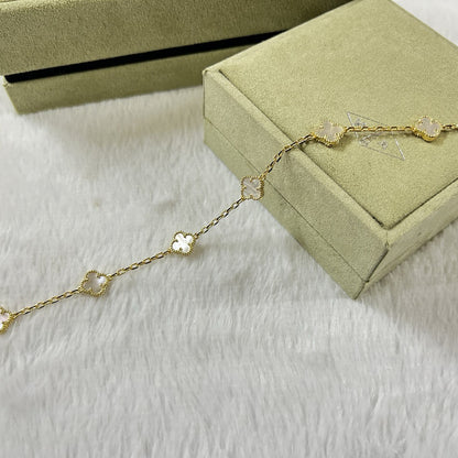 [Love Lucky]CLOVER 6 MOTIF WHITE MOP BRACELET