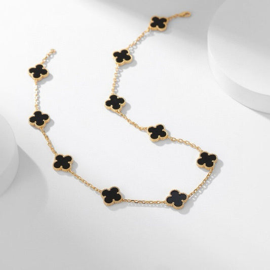 [Love Lucky]CLOVER 10 Motive Onyx Halskette