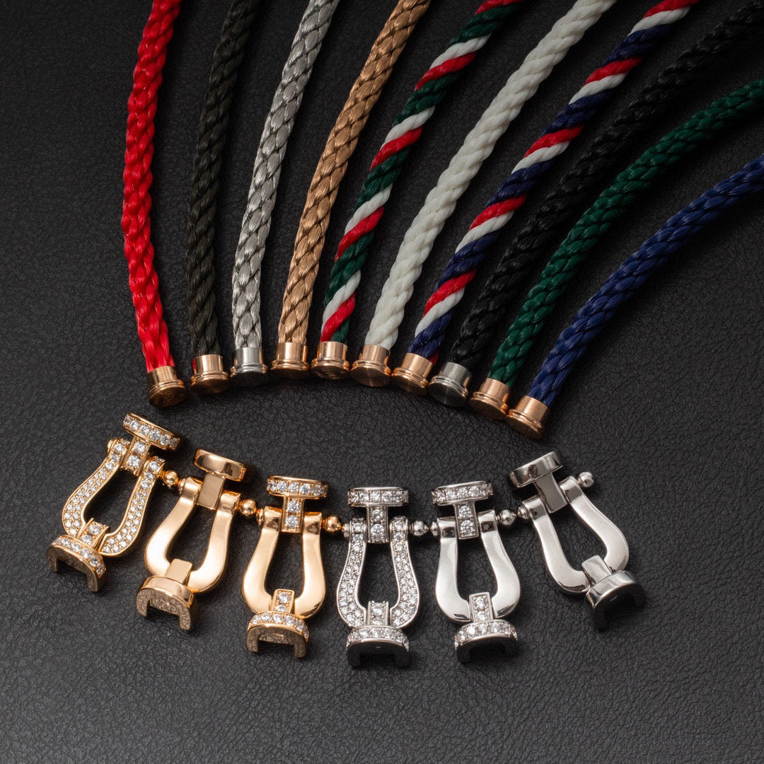 [Love Lucky]FORCE LARGE HORSESHOE FULL DIAMOND BRACELET SILVER