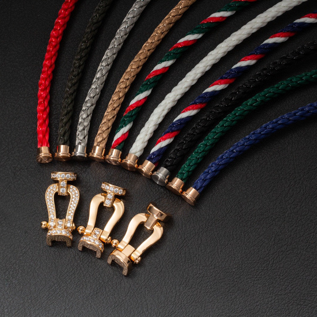 [Love Lucky]FORCE GROSSES HUFEISEN-ARMBAND MIT VOLLMUNDDIAMANTEN GOLD