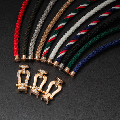 [Love Lucky]FORCE GROSSES HUFEISEN-HALBDIAMANTARMBAND GOLD