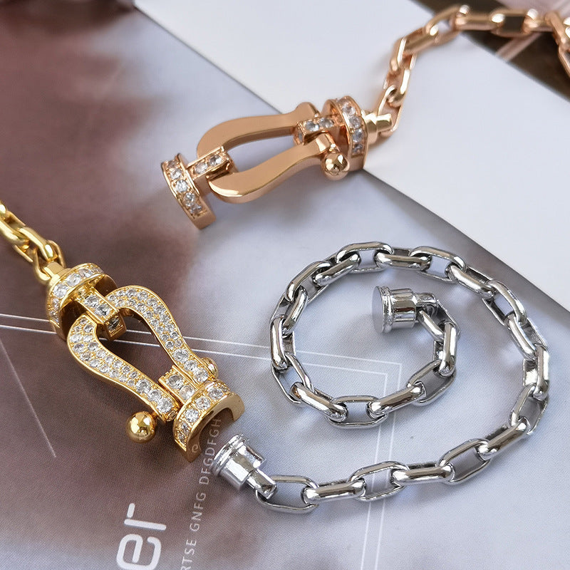 [Love Lucky]FORCE LARGE HORSESHOE CLASP  METAL BRACELET