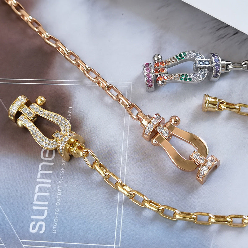 [Love Lucky]FORCE LARGE HORSESHOE CLASP  METAL BRACELET