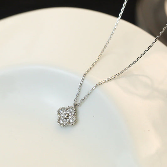 [Love Lucky]CLOVER MINI 9,5MM ANHÄNGER DIAMANT HALSKETTE