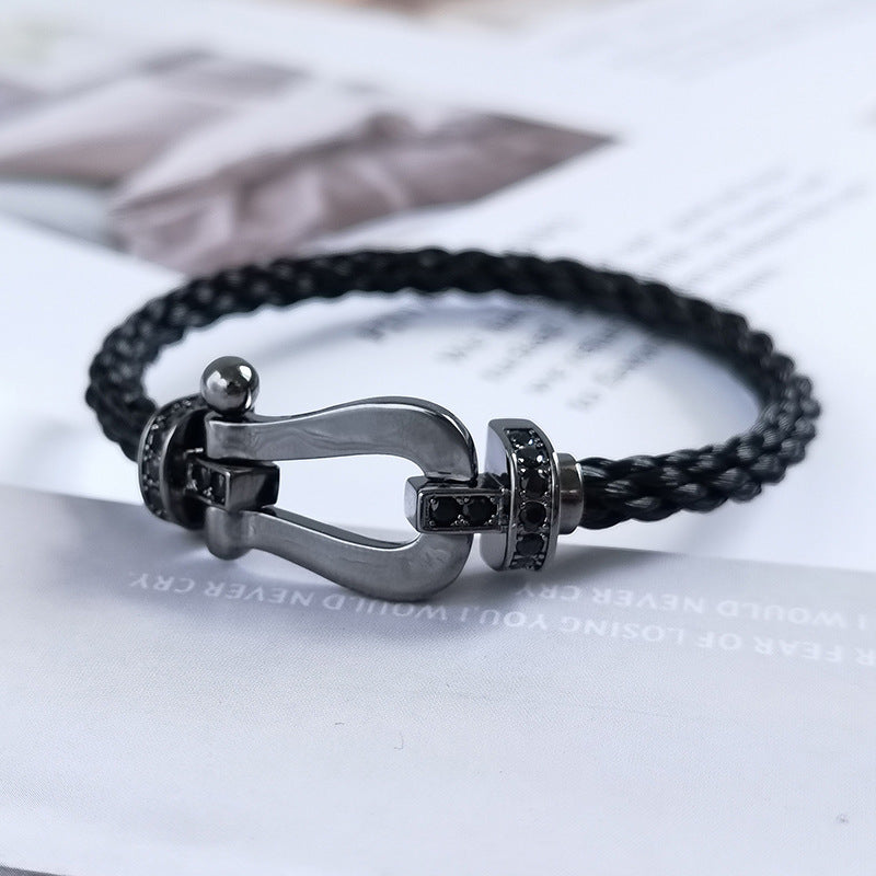 [Love Lucky]FORCE GROSSE SERIE HUFEISEN SCHWARZES SAMURAI-ARMBAND