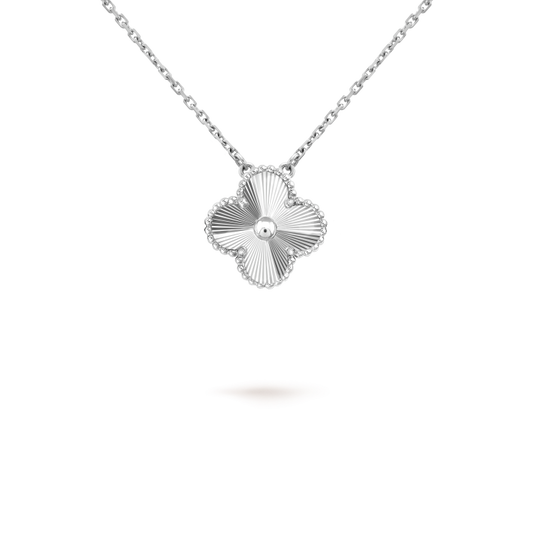 [Love Lucky]CLOVER 15MM LASER NECKLACE SILVER