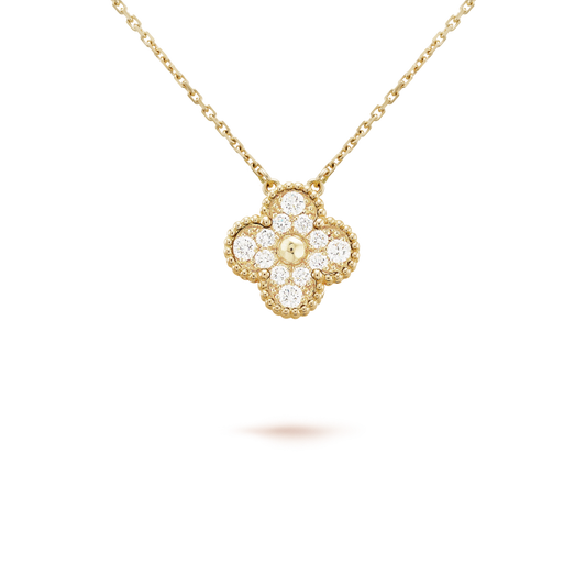 [Love Lucky]CLOVER 15MM DIAMANT EINZELNE BLUMENKETTE