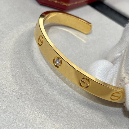 [Love Lucky]LOVE BRACELET 6.1MM 1 DIAMOND OPEN CUFF