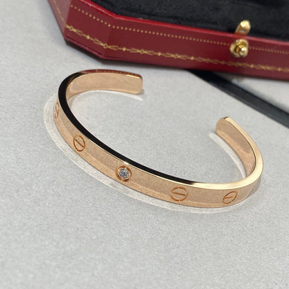 [Love Lucky]LOVE BRACELET 6.1MM 1 DIAMOND OPEN CUFF