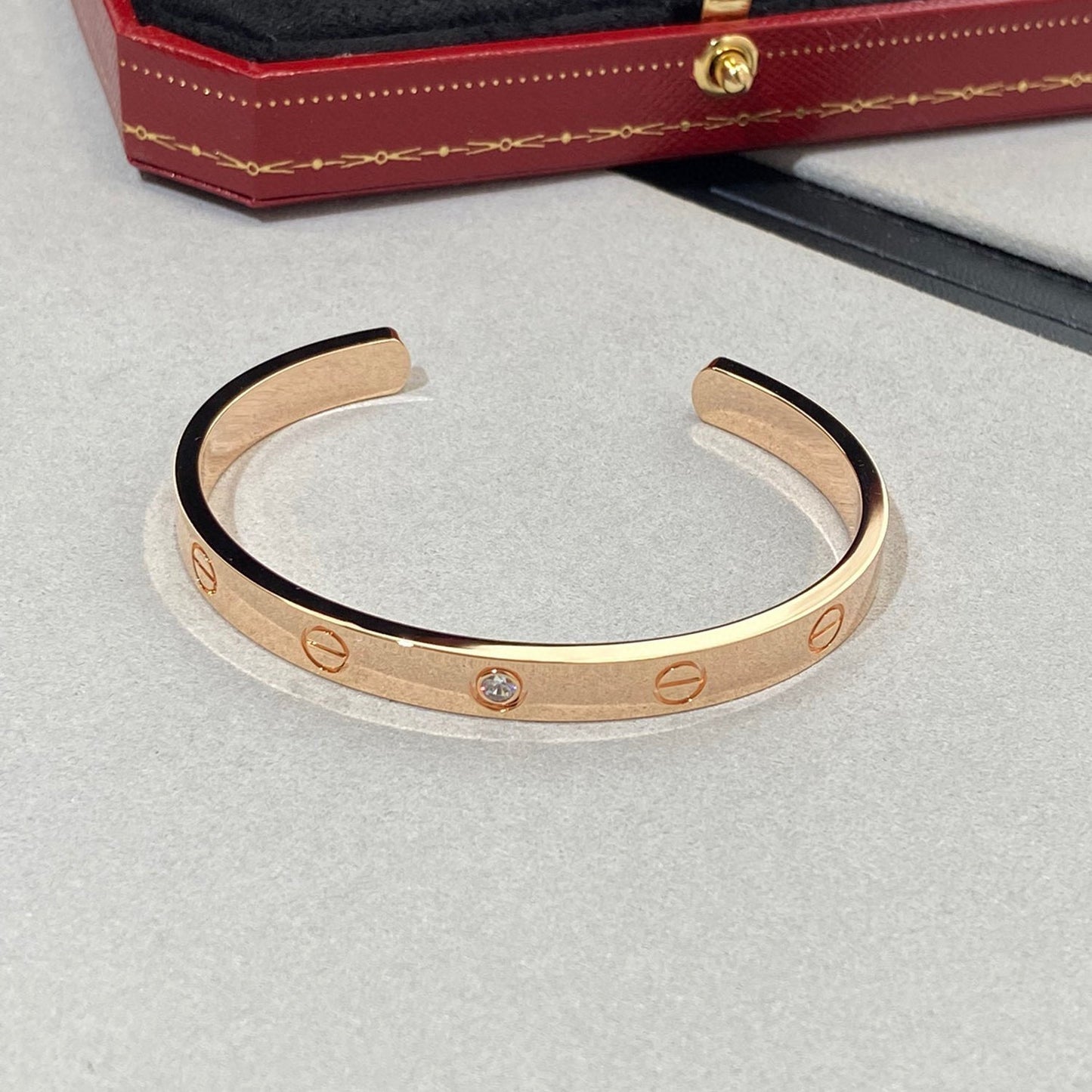 [Love Lucky]LOVE BRACELET 6.1MM 1 DIAMOND OPEN CUFF