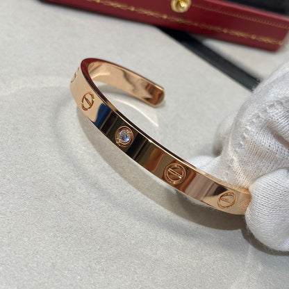 [Love Lucky]LOVE BRACELET 6.1MM 1 DIAMOND OPEN CUFF