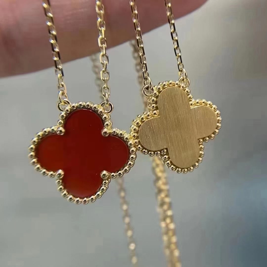 [Love Lucky]CLOVER 15MM KARNEOL EINZELNE BLUMENKETTE