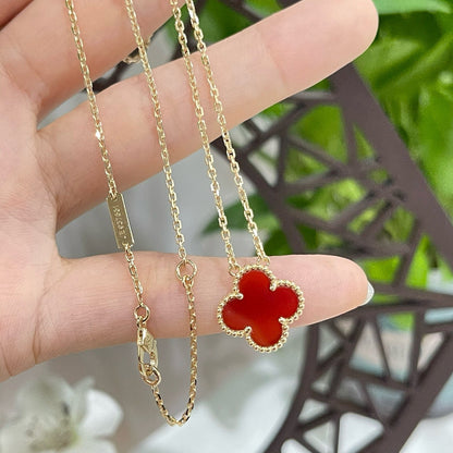 [Love Lucky]CLOVER 15MM KARNEOL EINZELNE BLUMENKETTE