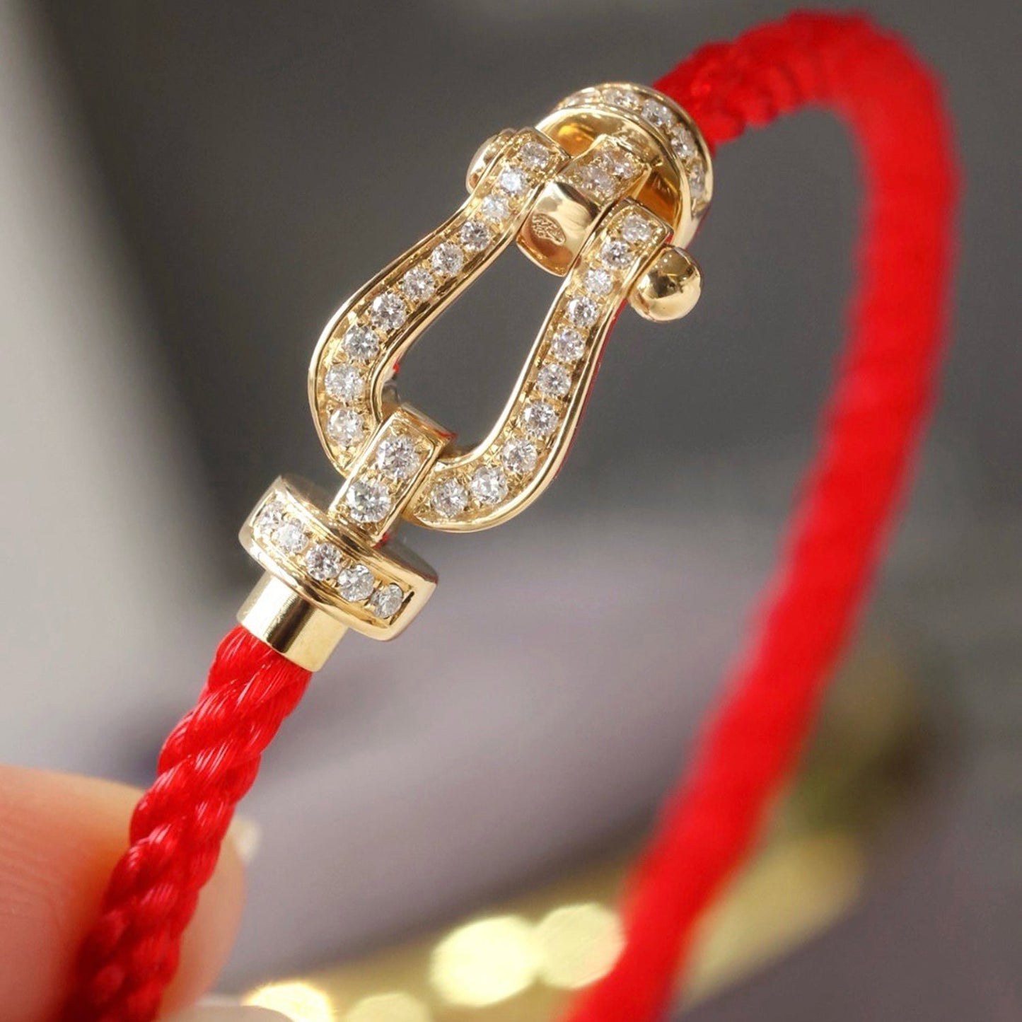 [Love Lucky]FORCE LARGE HORSESHOE FULL DIAMOND BRACELET SILVER