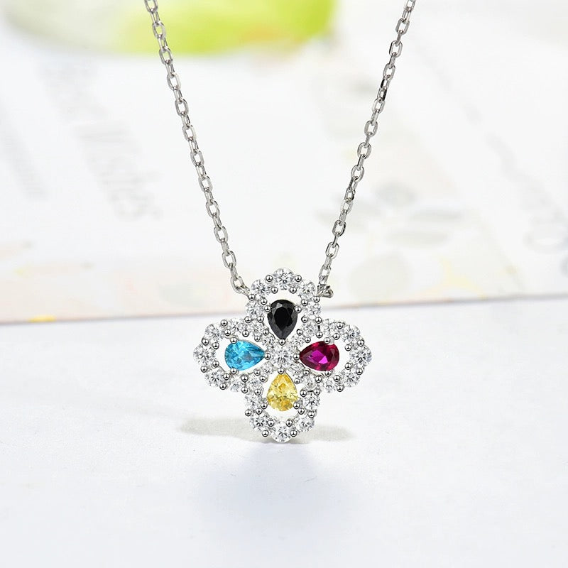 [Love Lucky] LOOP HALSKETTE VOLLMOTIV DIAMANT 16MM MEHRERE FARBEN
