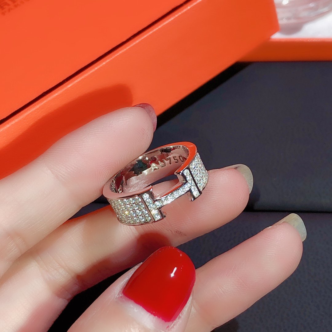 [Love Lucky]H RING VOLLER DIAMANT