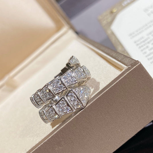 [Love Lucky]SERPENTI DOPPELRING SILBER DIAMANT GEPAPERT