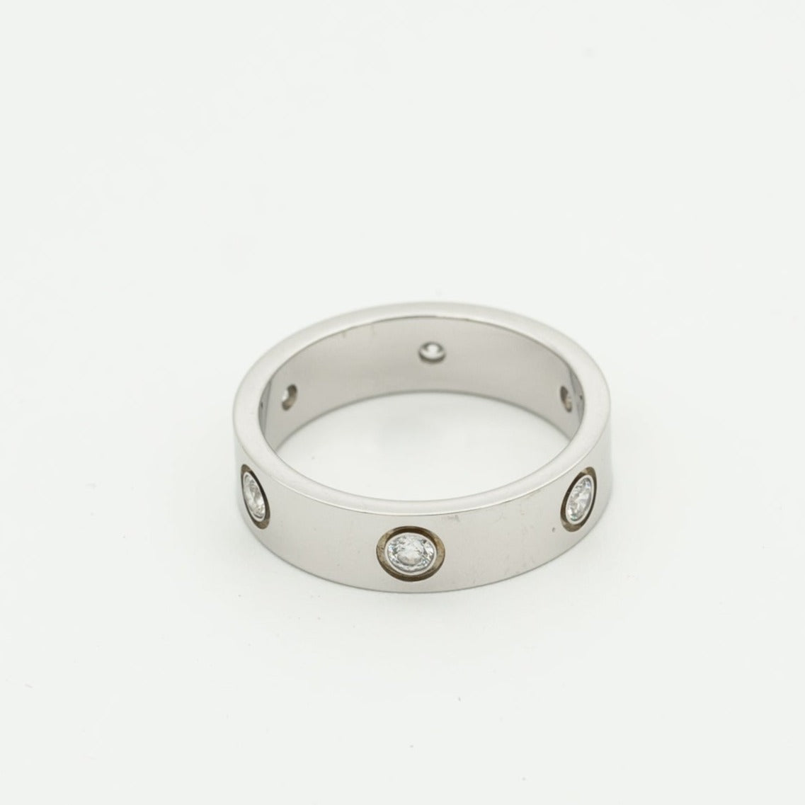 [Love Lucky]LOVE RING 5.5MM 6 DIAMONDS SILVER