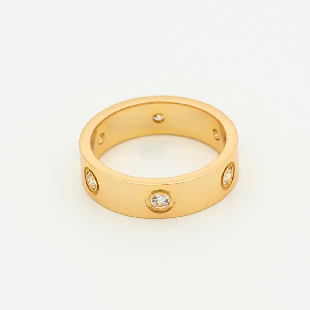 [Love Lucky] Liebesring 5,5 mm 6 Diamanten Roségold