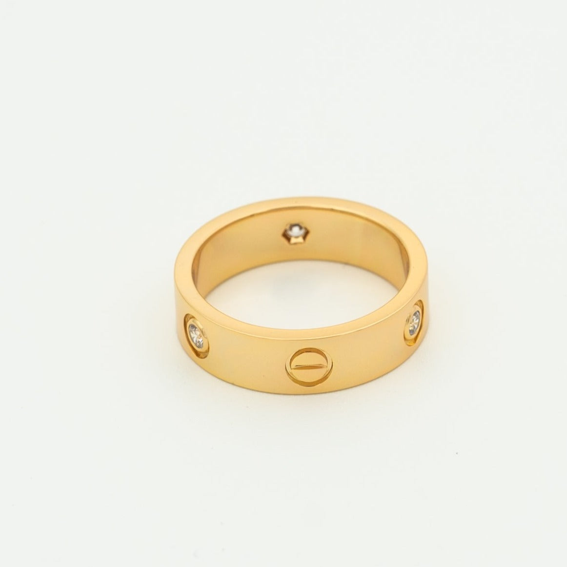 [Love Lucky] Liebesring 5,5 mm 3 Diamanten Roségold