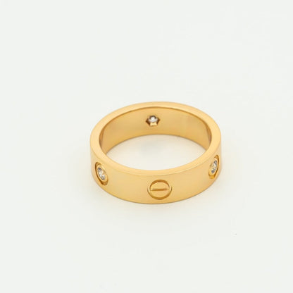 [Love Lucky] Liebesring 5,5 mm 3 Diamanten Roségold