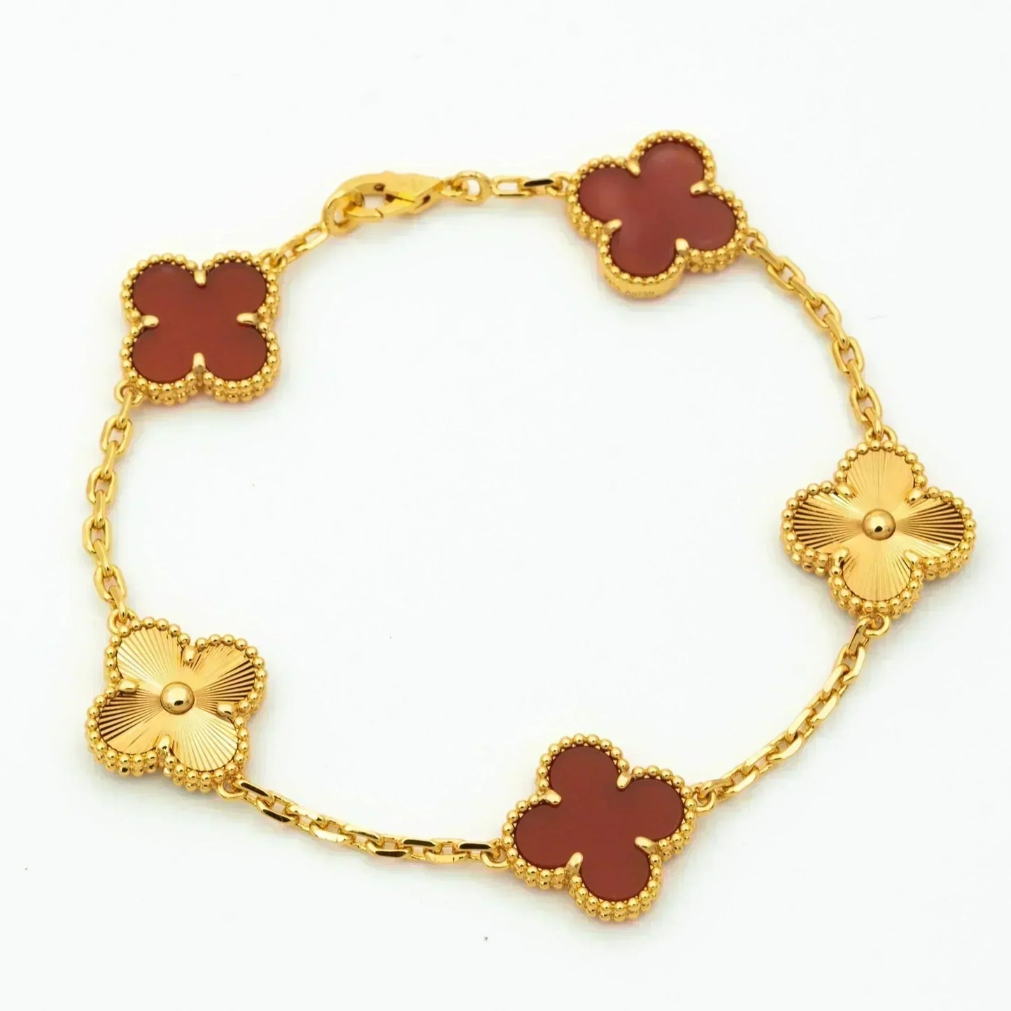 [Love Lucky]CLOVER 5 MOTIVE KARNEOL GOLDARMBAND 