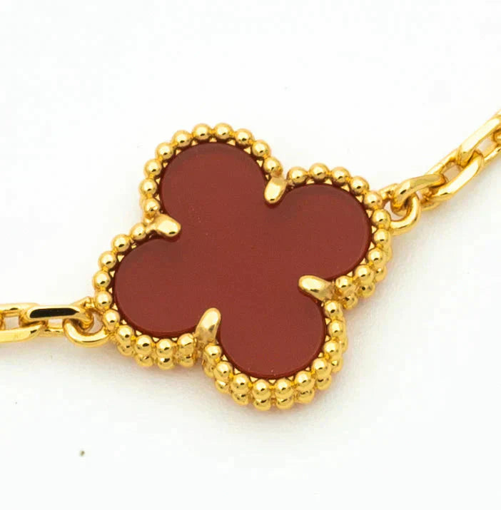 [Love Lucky]CLOVER 5 MOTIFS KARNEOL DIAMANT ARMBAND