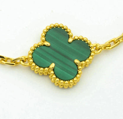 [Love Lucky]CLOVER 5 MOTIV MALACHIT DIAMANT ARMBAND