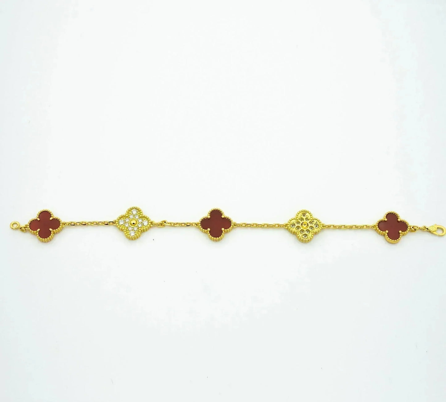 [Love Lucky]CLOVER 5 MOTIFS KARNEOL DIAMANT ARMBAND