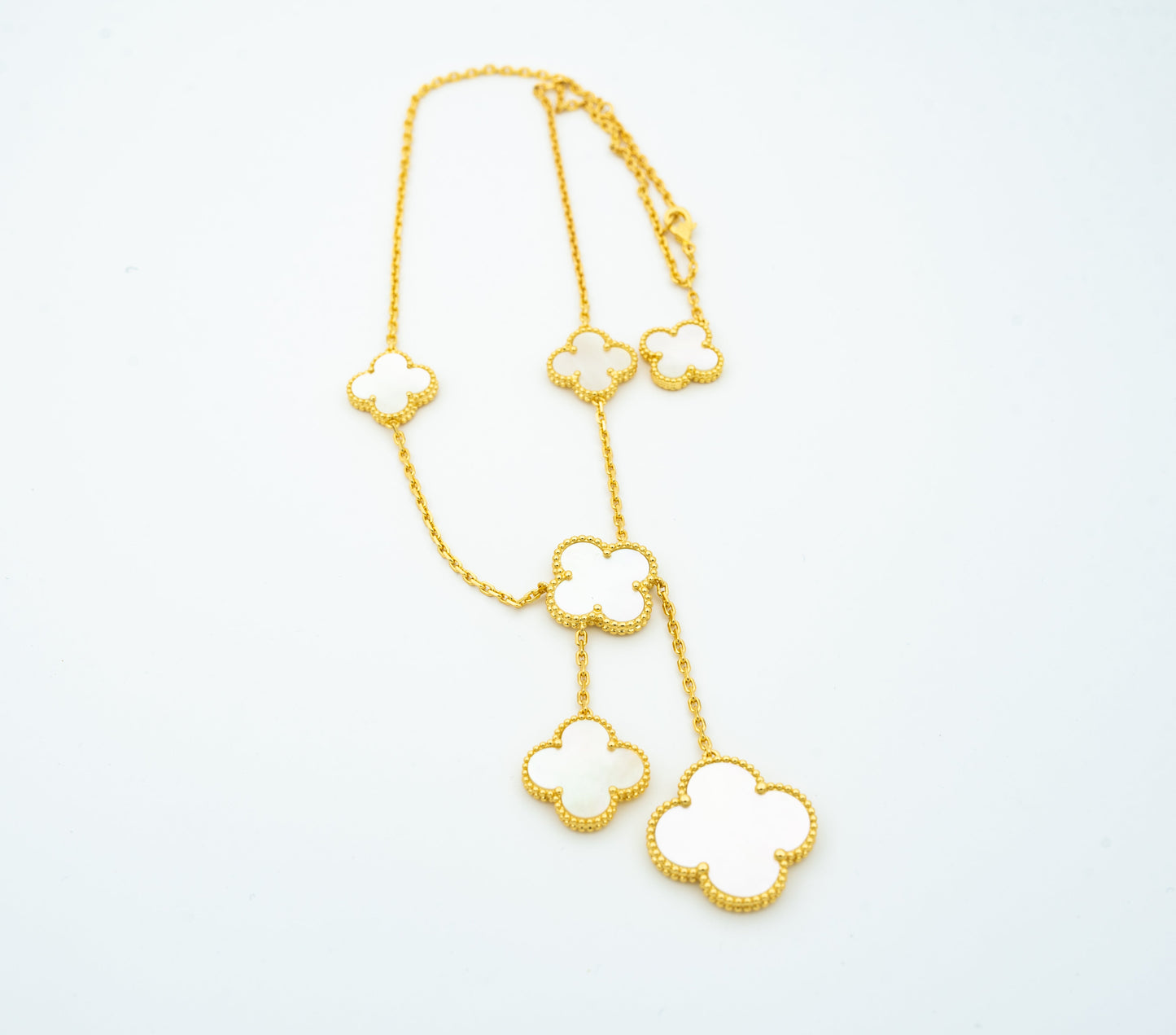 [Love Lucky] KLEEBLATT PERLMUTT HALSKETTE 6 MOTIV