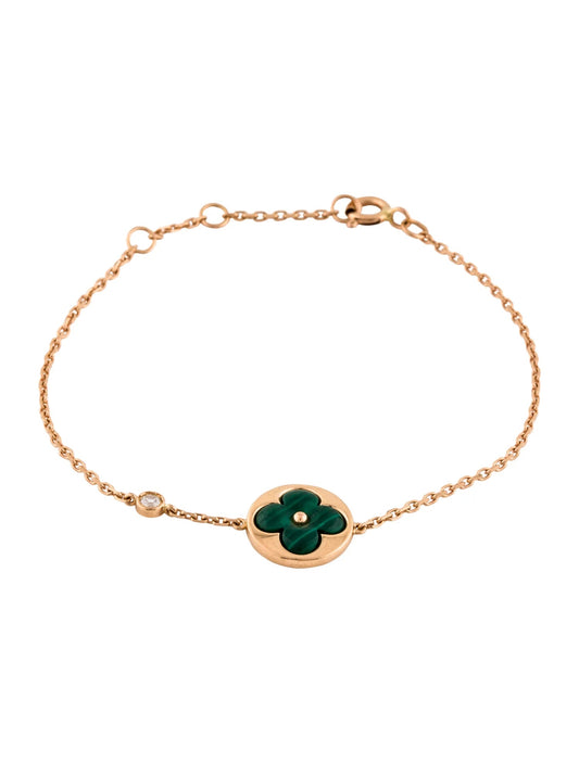 [Love Lucky]SUN MALACHITE 1 DIAMOND PINK GOLD ARMBAND