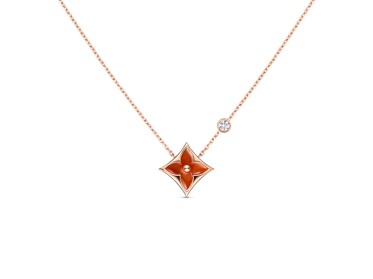[Love Lucky]Stern Halskette Roségold 1 Diamant