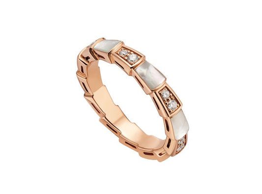 [Love Lucky] SERPENTI RING ROSA GOLD DIAMANT MOP 3MM